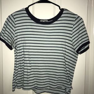 Blue stripped cropped T-Shirt